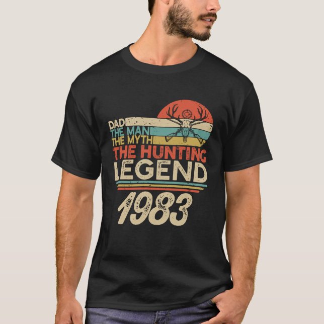 Der Jägermythos Legend Man Vater Geboren 1983 Vint T-Shirt (Vorderseite)