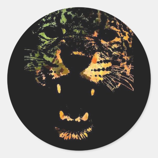 DER JAGUAR RUNDER AUFKLEBER (Vorderseite)