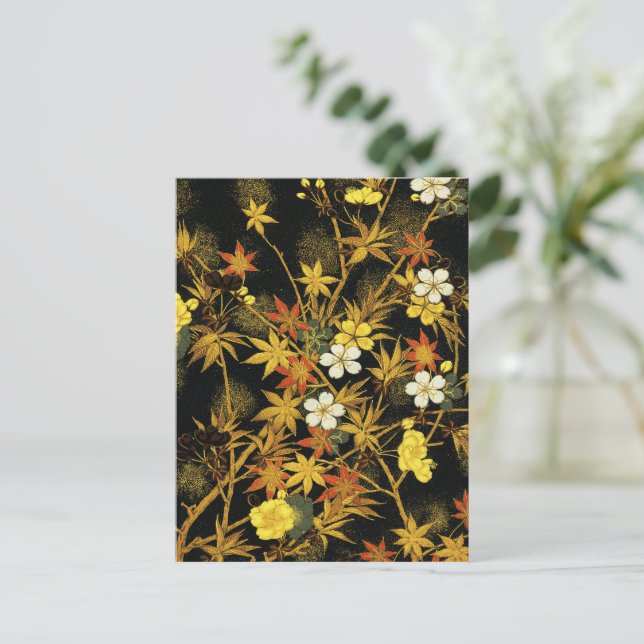 Der japanische Herbst lässt antike, klassische Kun Postkarte (Stehend Vorderseite)