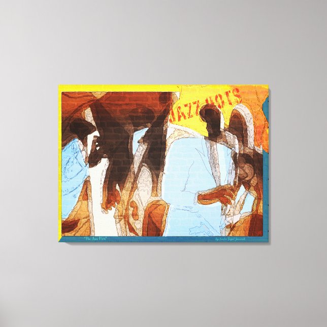 Der Jazz beherbergt Abstrakte Musiker Leinwanddruck (Vorderseite)