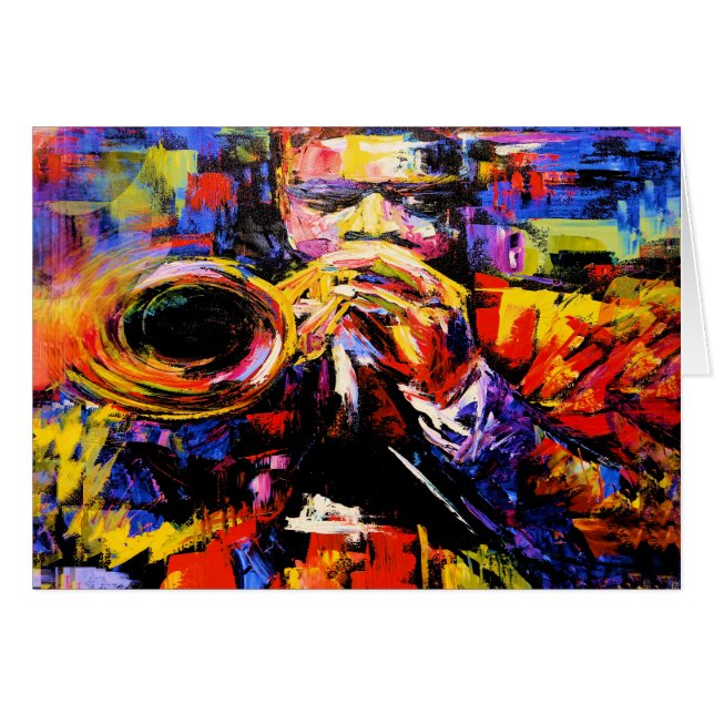 Der Jazz Musician Notecard (Vorderseite (Horizontal))