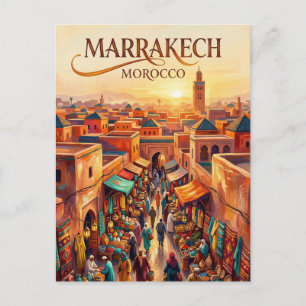 Der Jemaa el-Fnaa Marokko Postkarte