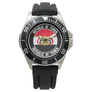 Der Jemen-rundes Emblem Armbanduhr