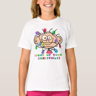Der Jimmy des Mädchens "leuchten Ihr Weihnachts" T-Shirt