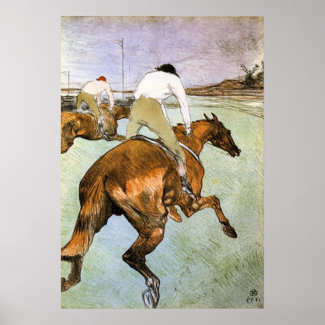 Der Jockey 2 von Toulouse-Lautrec Poster (Vorne)