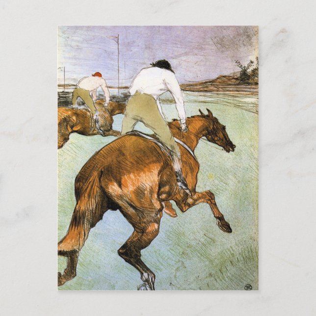 Der Jockey 2 von Toulouse-Lautrec Postkarte (Vorderseite)
