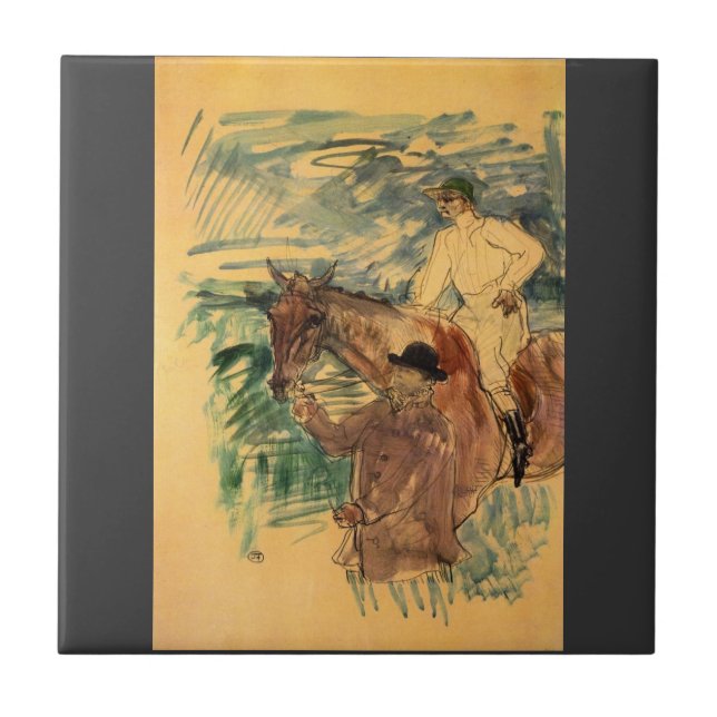 Der Jockey 3 durch Toulouse-Lautrec Fliese (Vorderseite)