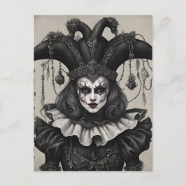 Der Joker Clown in Schwarz und Weiß Postkarte