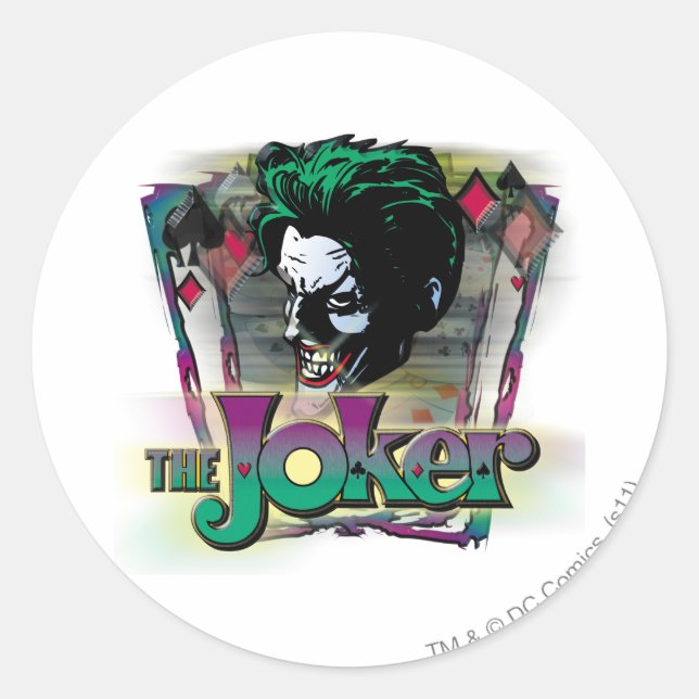 Der Joker - Gesicht und Logo Runder Aufkleber (Vorderseite)