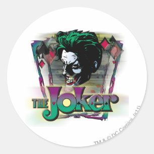 Der Joker - Gesicht und Logo Runder Aufkleber