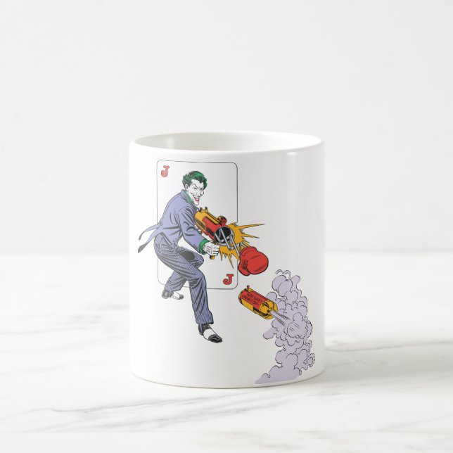 Der Joker schießt Gas und lacht Kaffeetasse (Mittel)