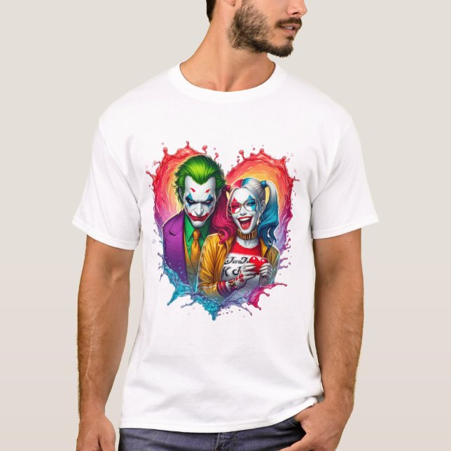Der Joker und Harlekin  T-Shirt (Vorderseite)