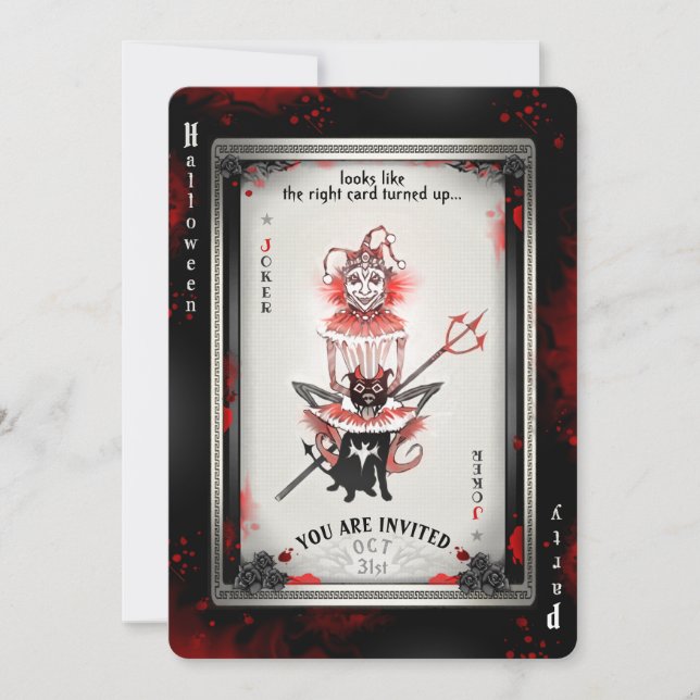 Der Joker und seine Pitbuli-Halloween-Party-Karte Einladung (Vorderseite)