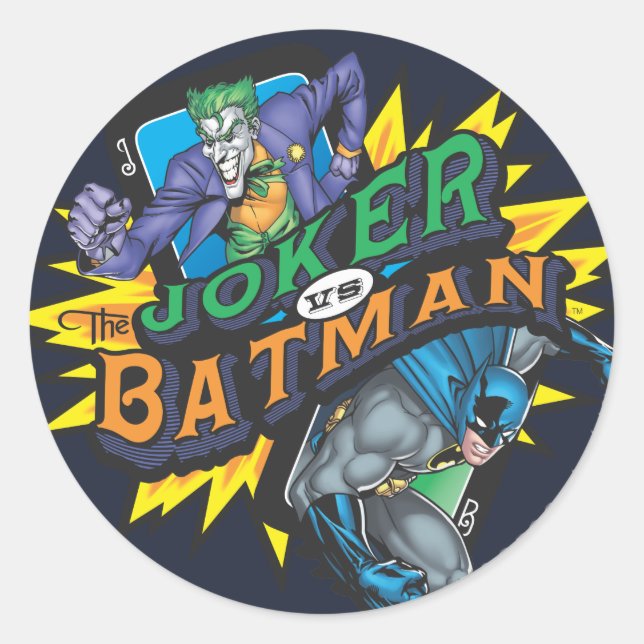 Der Joker Vs Batman Runder Aufkleber (Vorderseite)