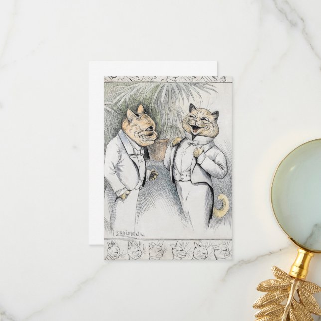 Der Jubiläum nach dem Abendessen von Louis Wain Dankeskarte (Vorderseite/Rückseite Beispiel)