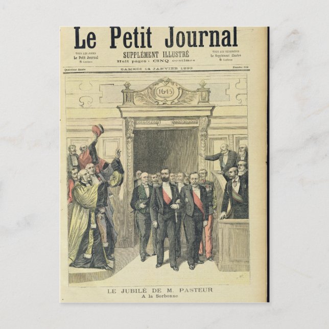 Der Jubiläum von Louis Pasteur an der Sorbonne Postkarte (Vorderseite)