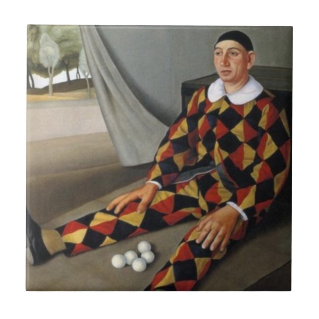 Der Juggler (von Antonio Donghi) Fliese (Vorderseite)