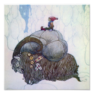 „Der Julbock“ Weihnachtsbock von John Bauer Fotodruck