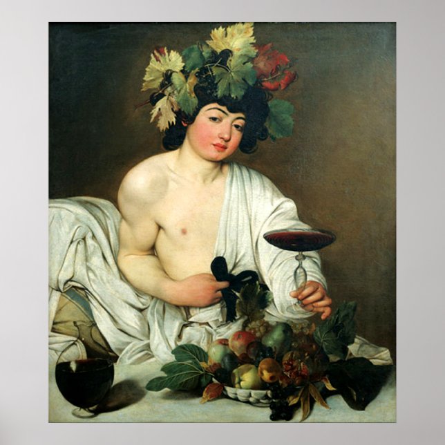 Der junge Bakchus, Caravaggio Poster (Vorne)