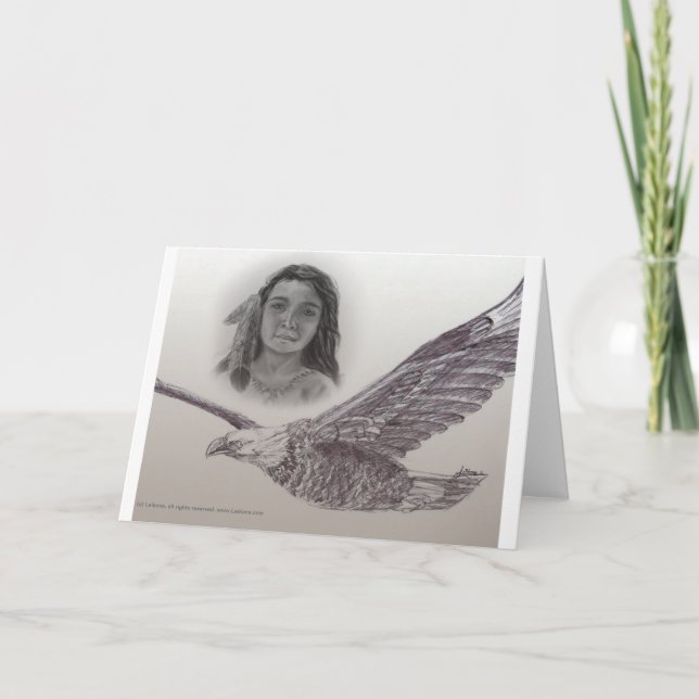 Der Junge, der mit Eagles-Karte flog Karte (Vorderseite)