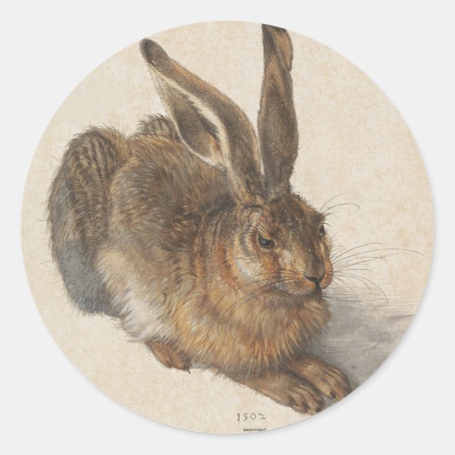 Der junge Hase Runder Aufkleber (Vorderseite)