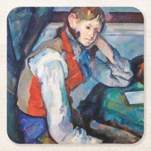 Der Junge im Roten Westen, Cezanne Rechteckiger Pappuntersetzer