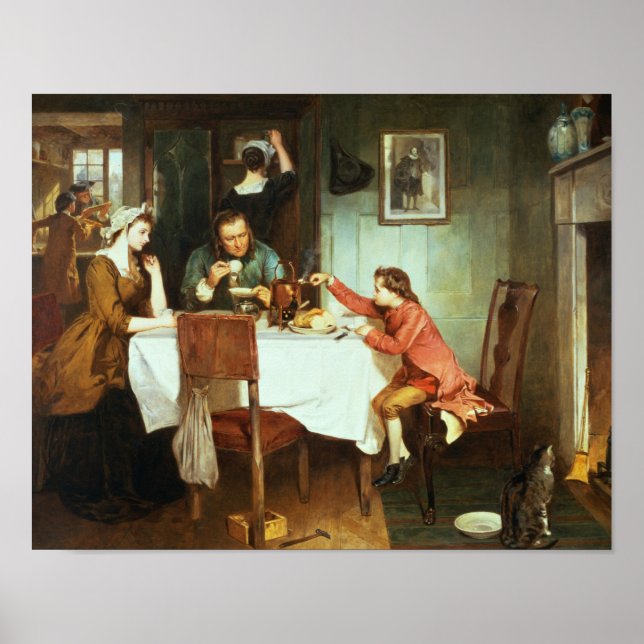 Der junge James Watt spielt mit Steam Poster (Vorne)