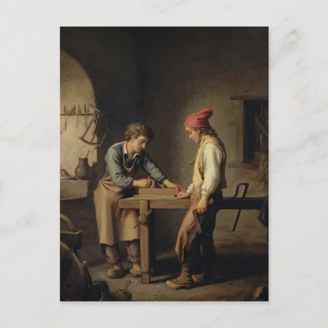 Der junge Lehrling vor 1903 Postkarte (Vorderseite)