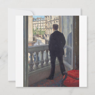 Der junge Mann an seinem Fenster von Gustave Caill Feiertagskarte