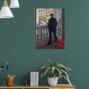 Der junge Mann an seinem Fenster von Gustave Caill Poster