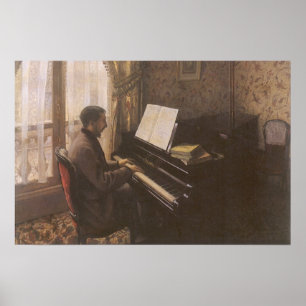 Der junge Mann spielt Klavier von Gustave Caillebo Poster