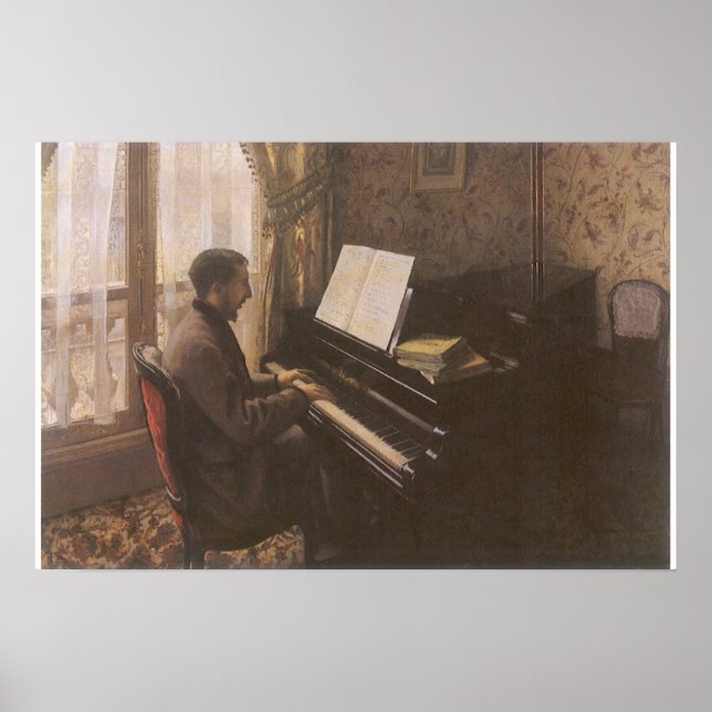 Der junge Mann spielt Klavier von Gustave Caillebo Poster (Vorne)