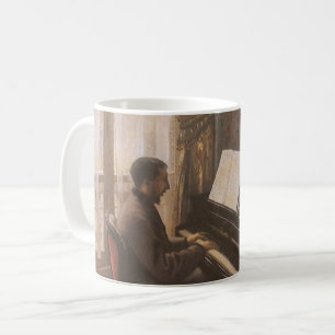Der junge Mann spielt Klavier von Gustave Caillebo Tasse