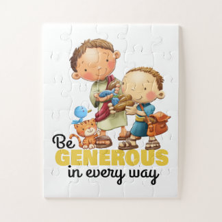 Der Junge mit 5 Lieben und 2 Fischen Kinderpuzzle Puzzle