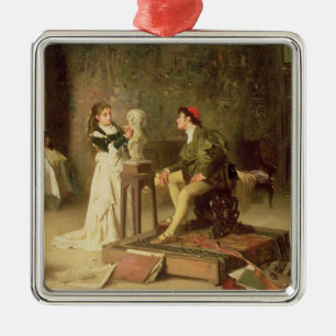 Der junge Sculptress (Öl auf Leinwand) Ornament Aus Metall