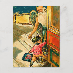 Der Junge und der Engel - Vintage-Feiertags-Postka Feiertagspostkarte