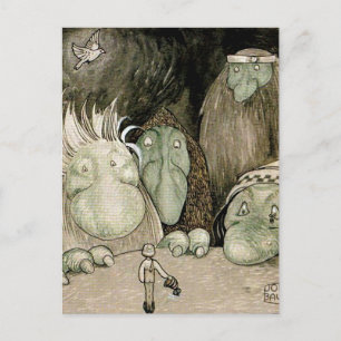 „Der Junge und die Trolle“ Aquarell von John Bauer Postkarte