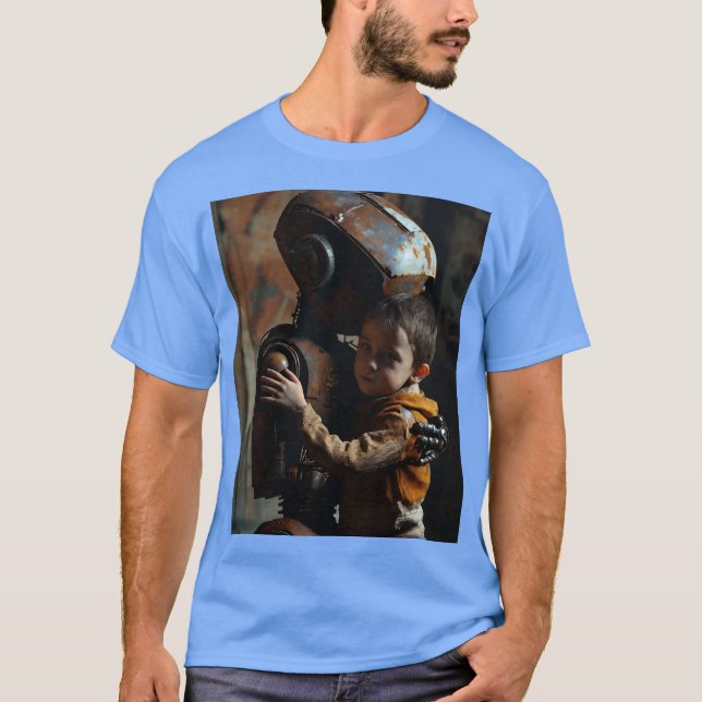 Der Junge und sein robuster Roboter T-Shirt (Vorderseite)
