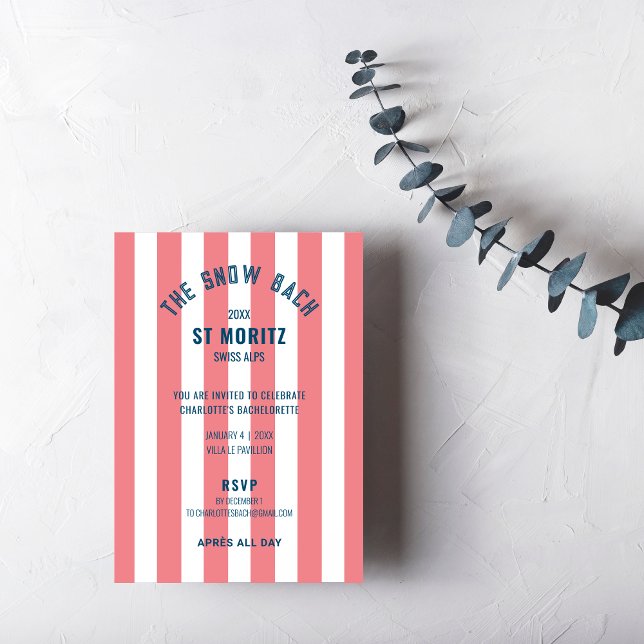 Der Junggeselinnen-Abschied "Schneebach rosa Strei Einladung (Von Creator hochgeladen)