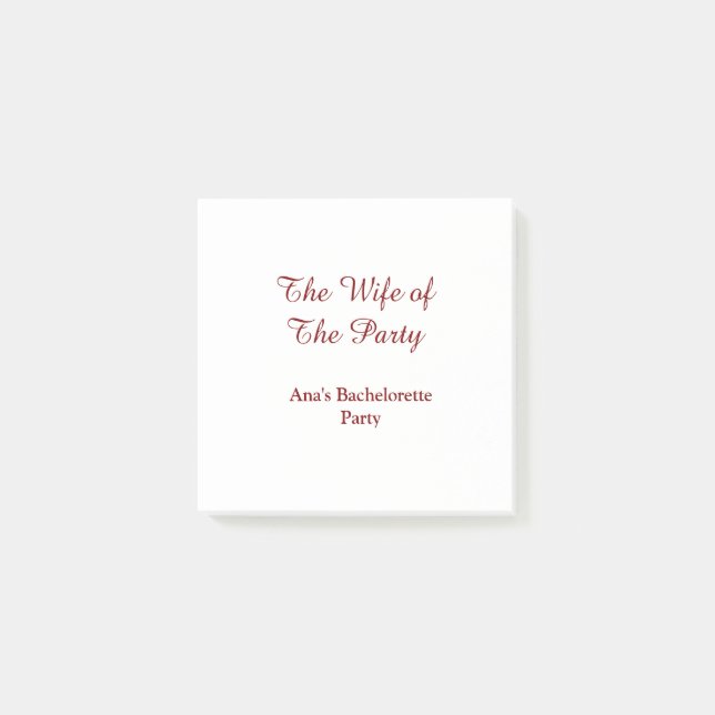 Der Junggesellinnenabschied Name Datum der Frau de Post-it Klebezettel (Vorderseite)