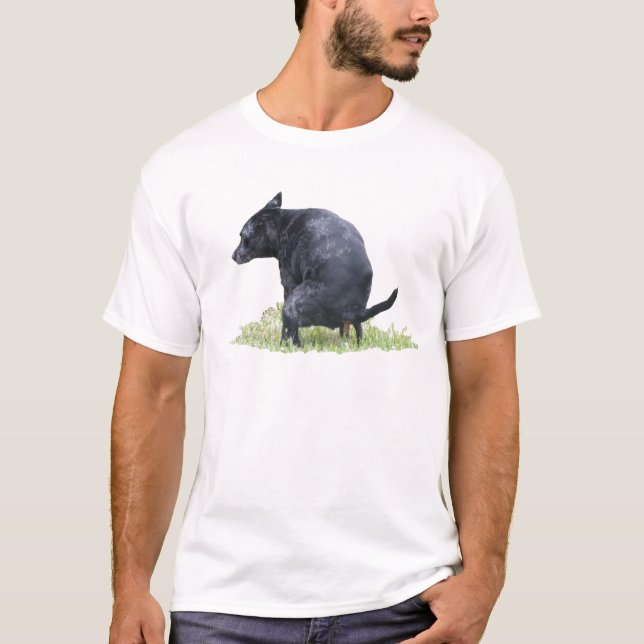 Der kackende Hund erwägt T-Shirt (Vorderseite)