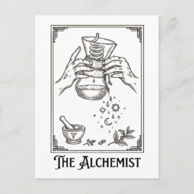 Der Kaffee-Alchemist Postkarte (Vorderseite)