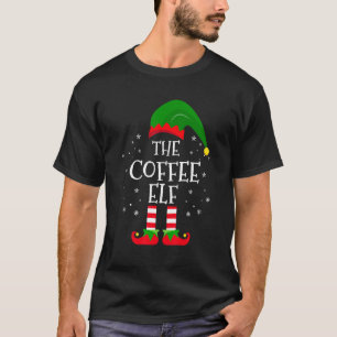 Der Kaffee Elf Matching Familie Weihnachten Party T-Shirt