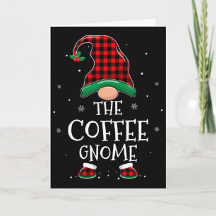 Der Kaffee-Gnom Xmas-Familie passende karierte Chr Karte