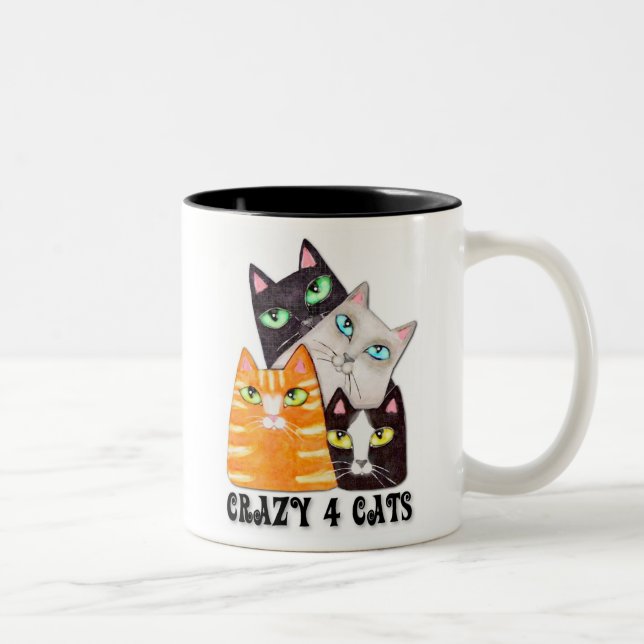 Der Kaffee-Tasse des Katzen-Liebhabers Zweifarbige Tasse (Rechts)