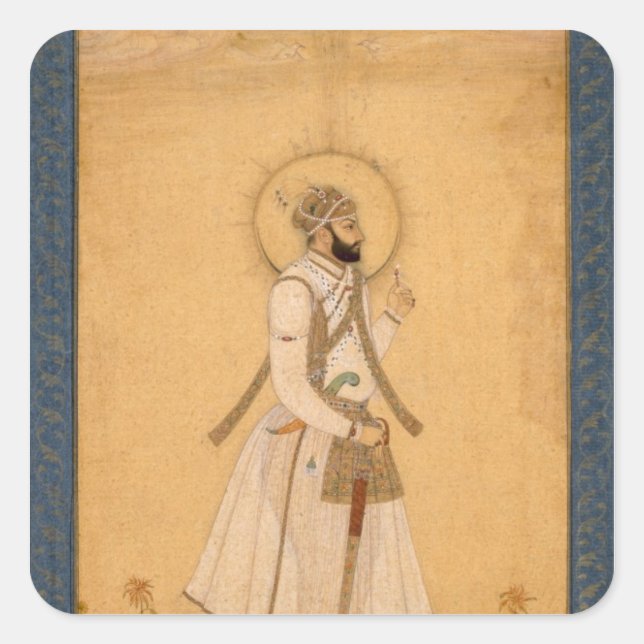 Der Kaiser Farrukhsiyar (1683-1719) vom Larg Quadratischer Aufkleber (Vorderseite)