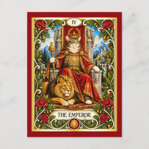 Der Kaiser-Katzen-Tarot - Autorität und Ordnung Postkarte