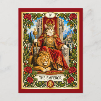 Der Kaiser-Katzen-Tarot - Autorität und Ordnung Postkarte