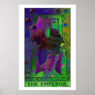 Der Kaiser Tarot Karte Psychedelisches Poster
