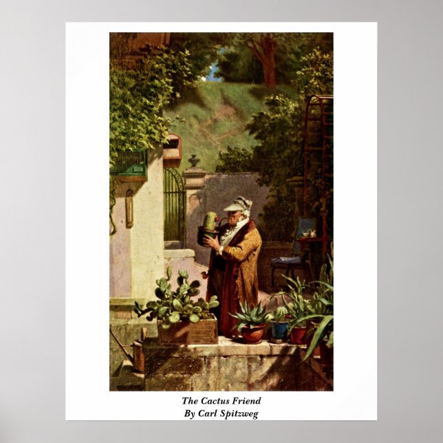 Der Kakteen Friend By Carl Spitzweg Poster (Vorne)